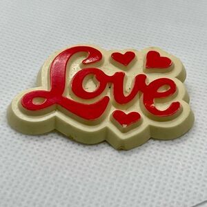 Vintage Hallmark Love Pin Womens Girls Valentine Holiday Red Heart Brooch